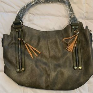 Olive Green Faux Leather Purse NEW